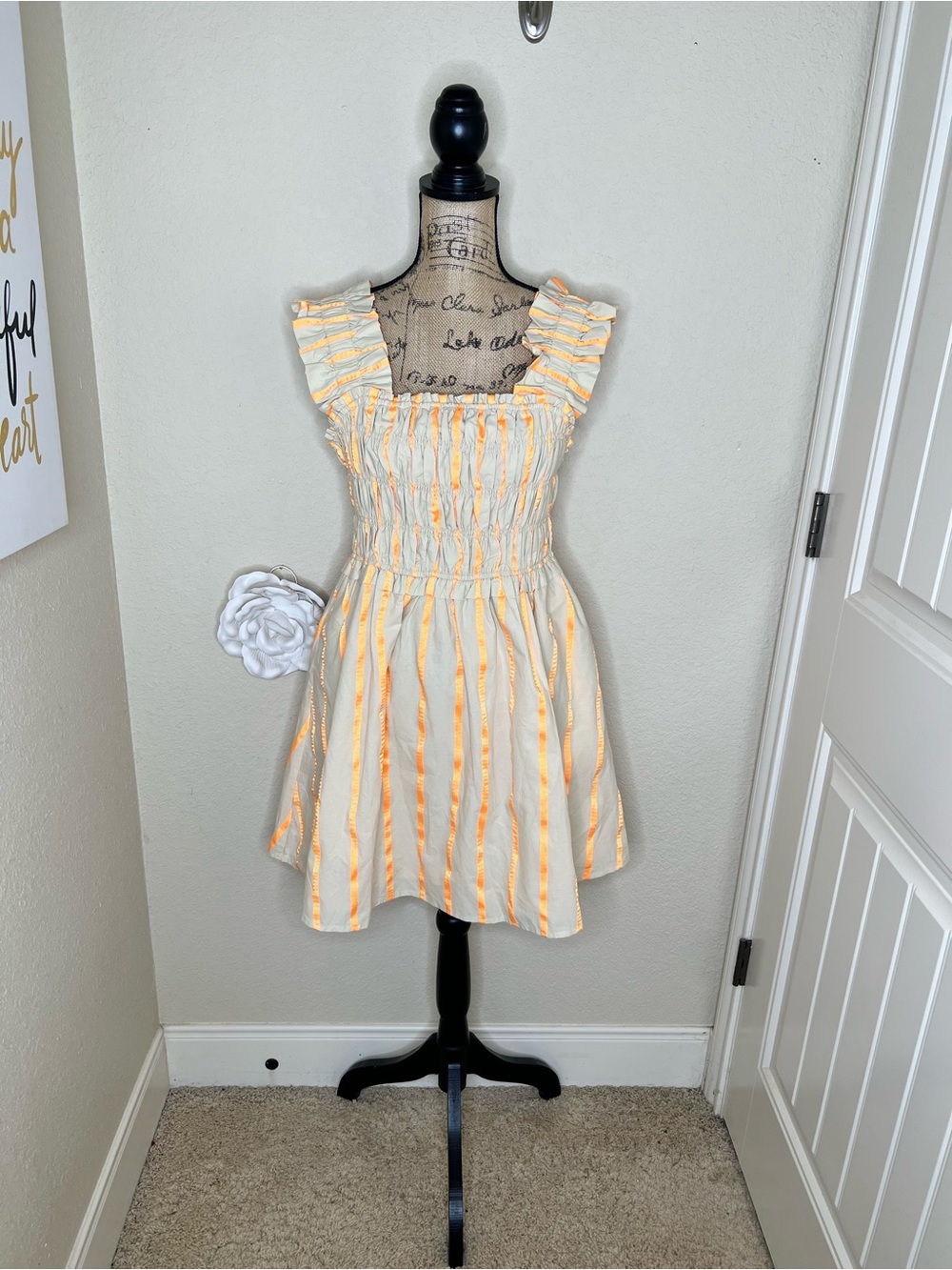 NTM: English Factory Clementine Smocked Striped Mini Dress M NWT